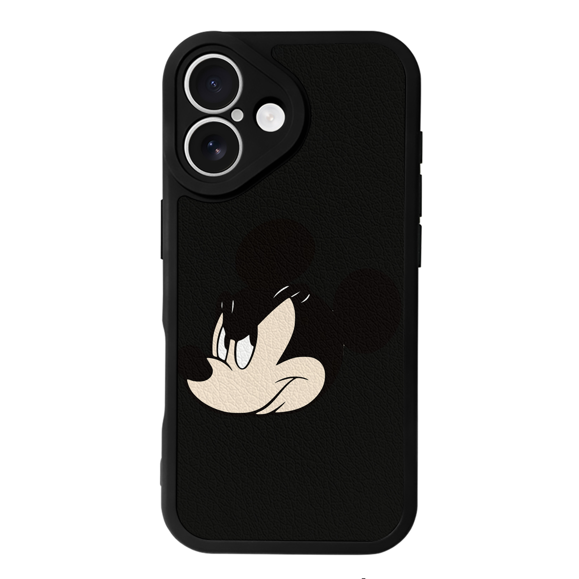 （画像用） ミッキーマウス Mickey Mouse 【iPhone 16シリーズ対応】シリコンスマホケース（レザー調） 材質：シリコン